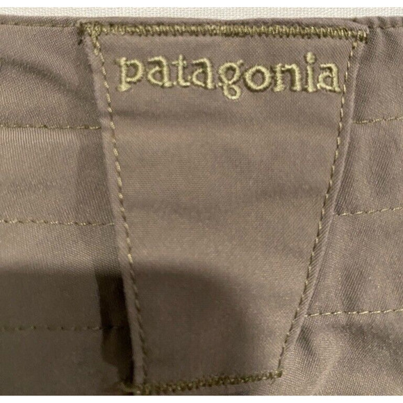 Patagonia - Brownish green athletic Capri pant adjustable waist women size 6 - Picture 3 of 4